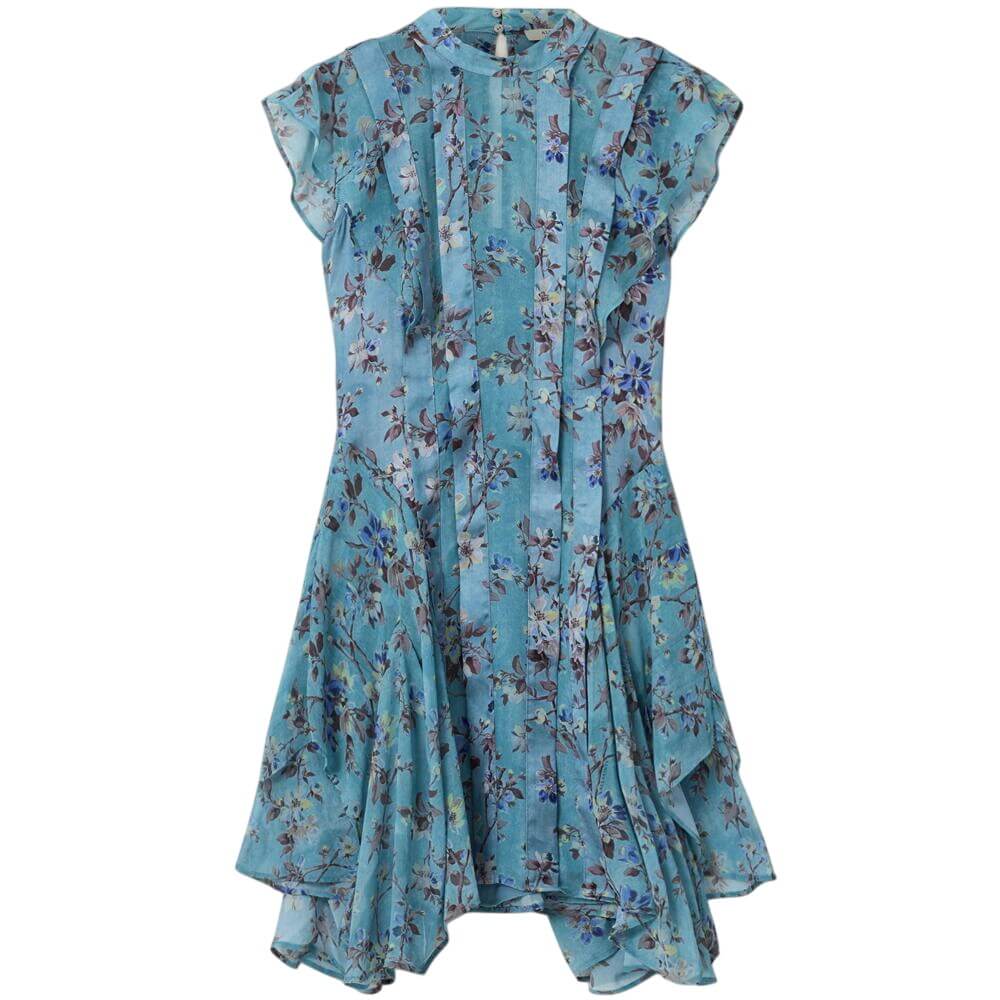 AllSaints Fleur Asymmetric Mini Dress